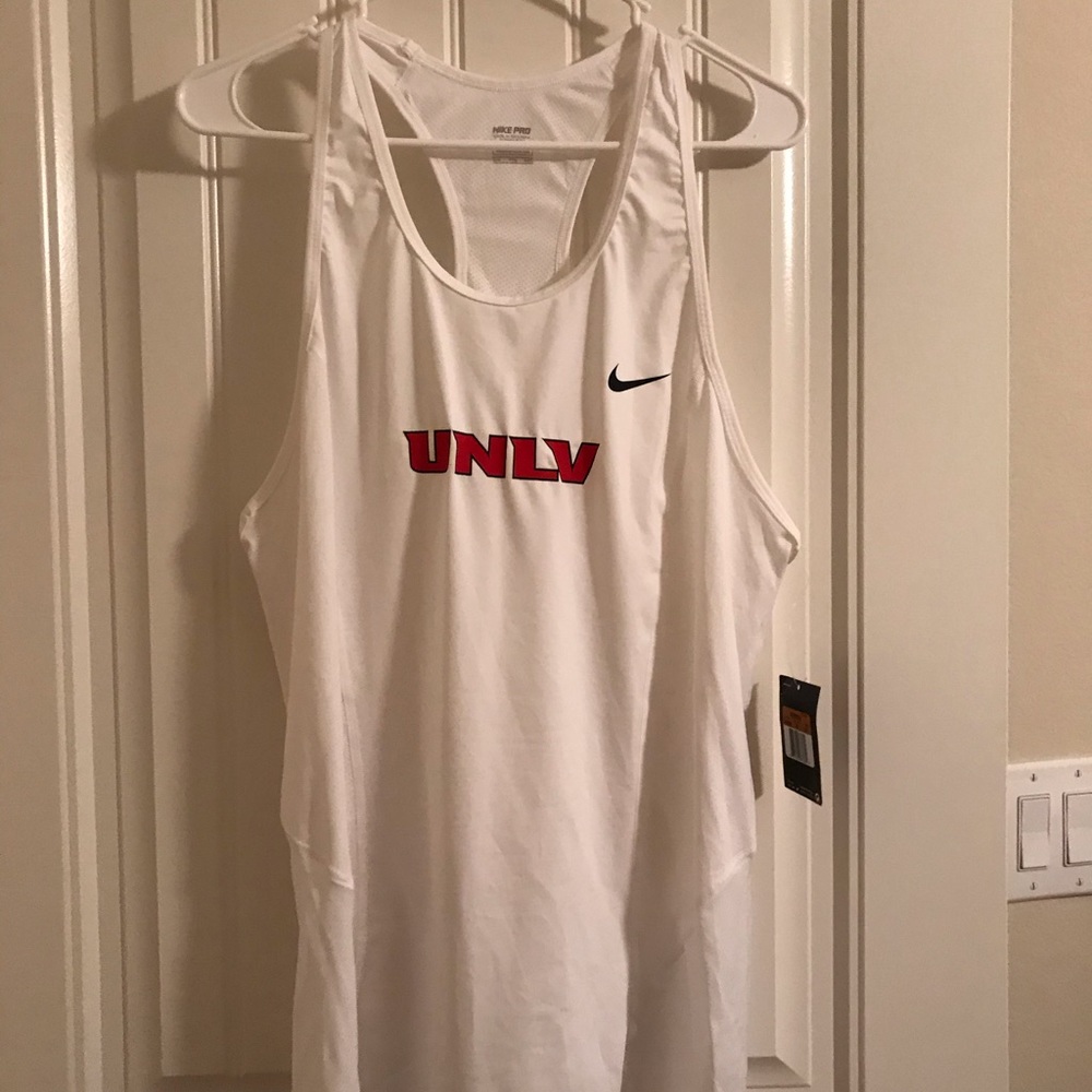 UNLV Nike Pro White Dri-Fit Training Tank Top